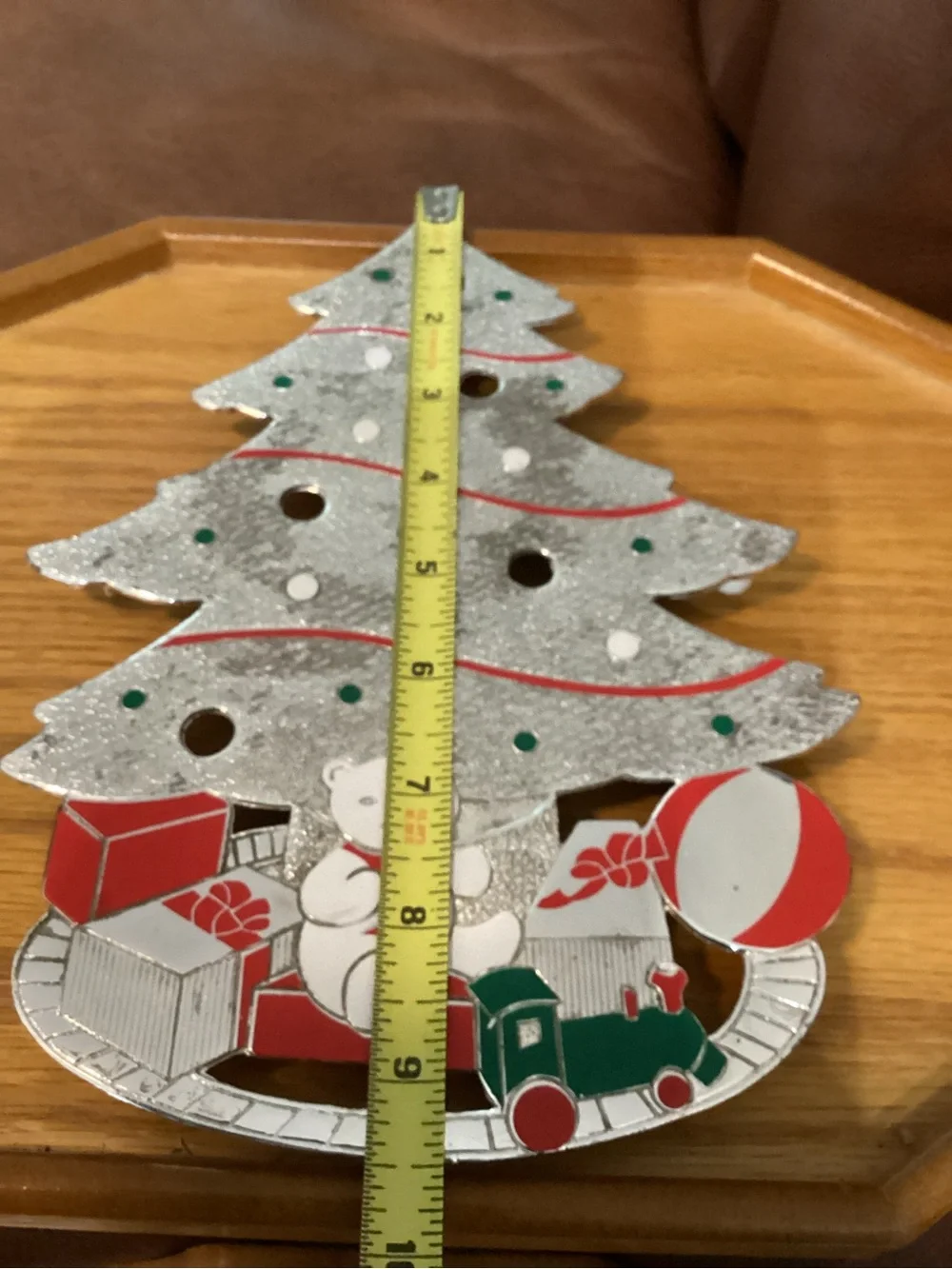 Vtg WM Rogers Silver Holiday Tree Trivet made in Japan